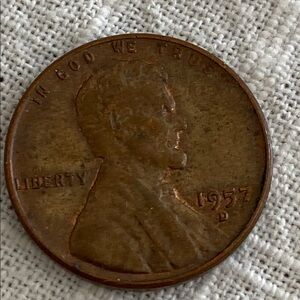 Vintage 1957 D Lincoln Wheat Penny